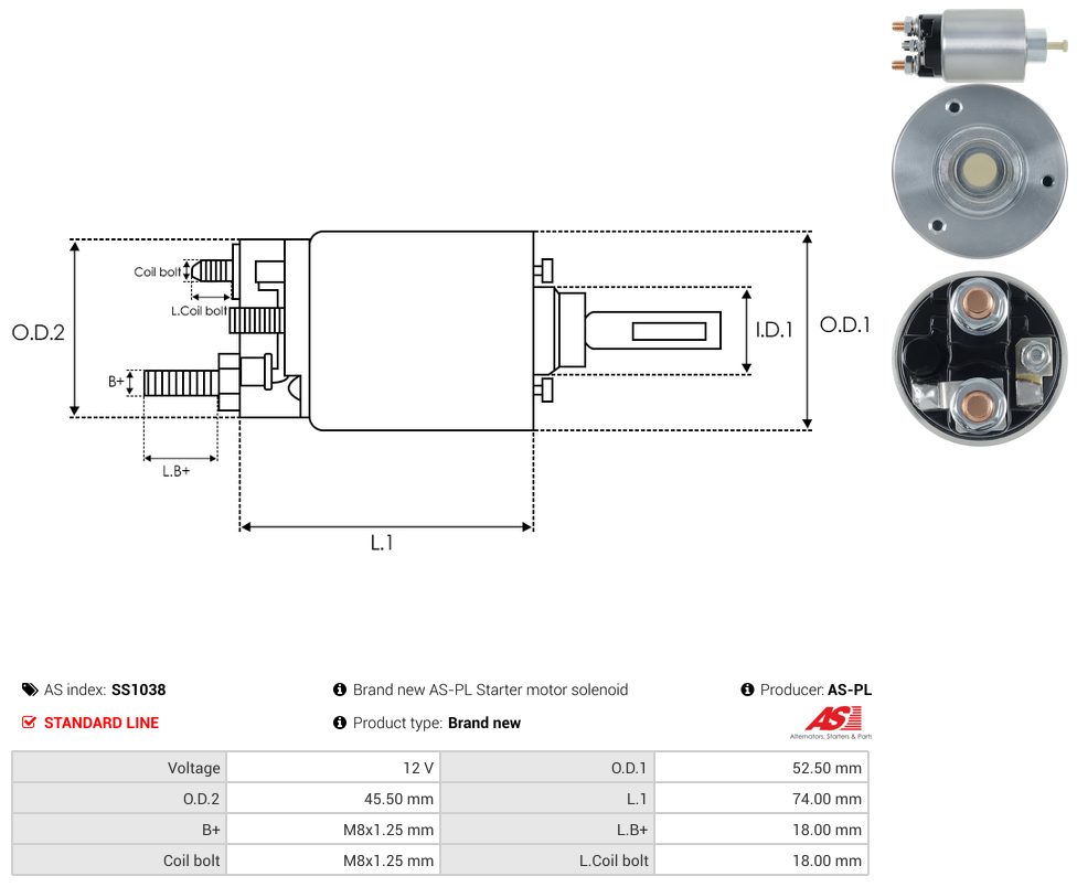 Starter motor solenoid switch