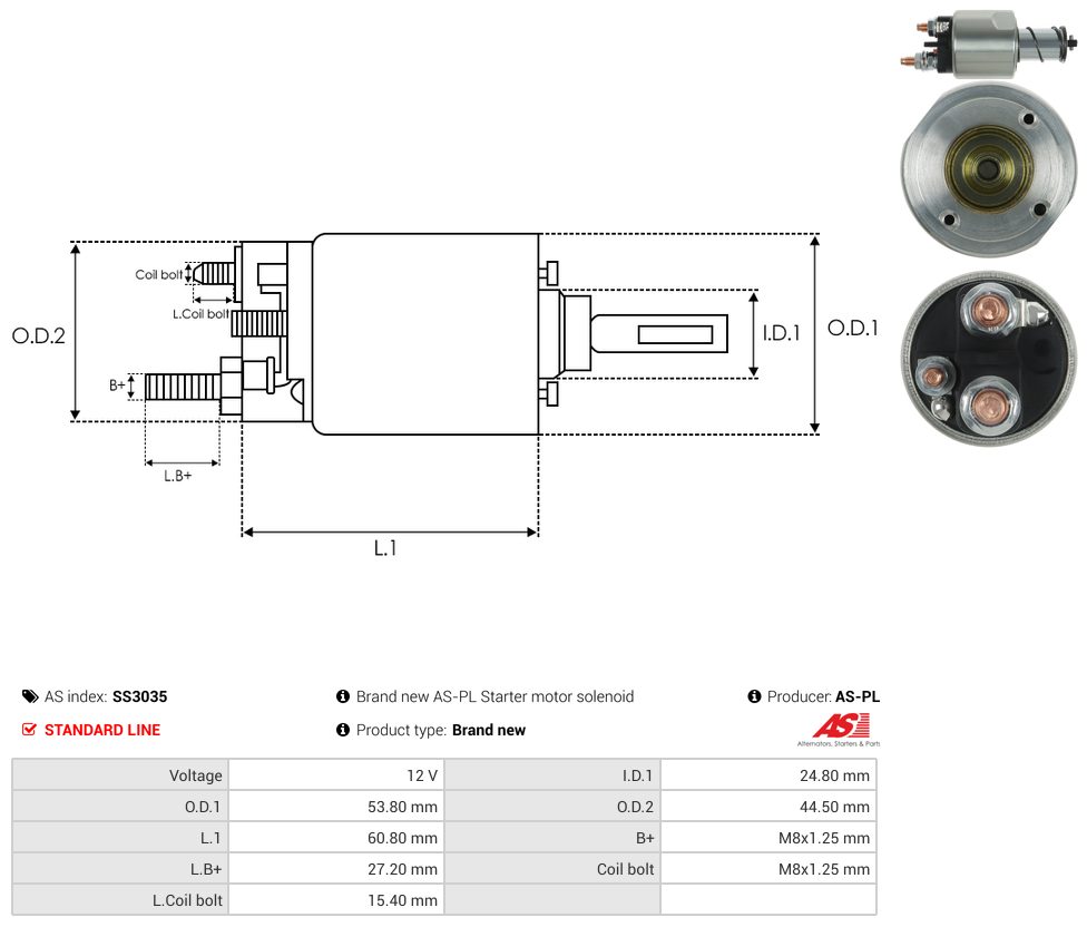 Starter motor solenoid switch
