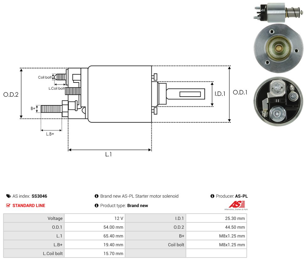 Starter motor solenoid switch