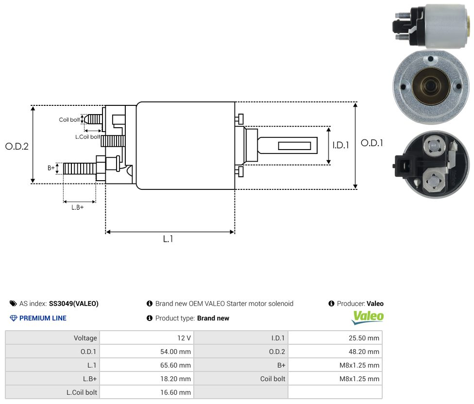 Starter motor solenoid switch