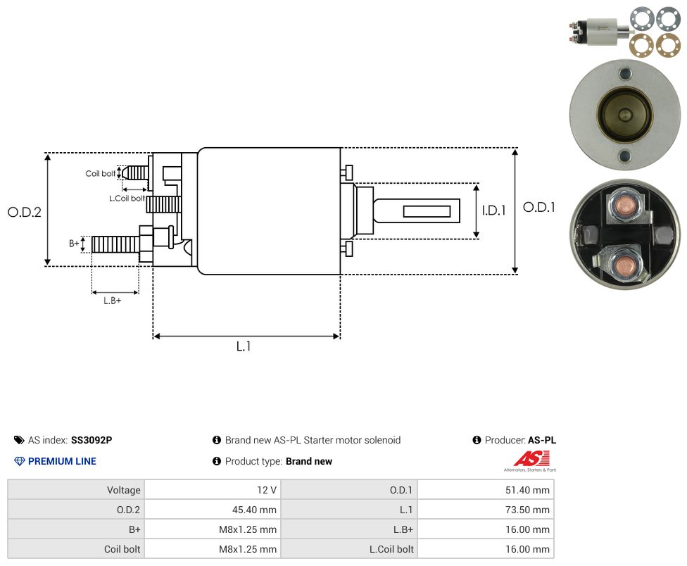 Starter motor solenoid switch