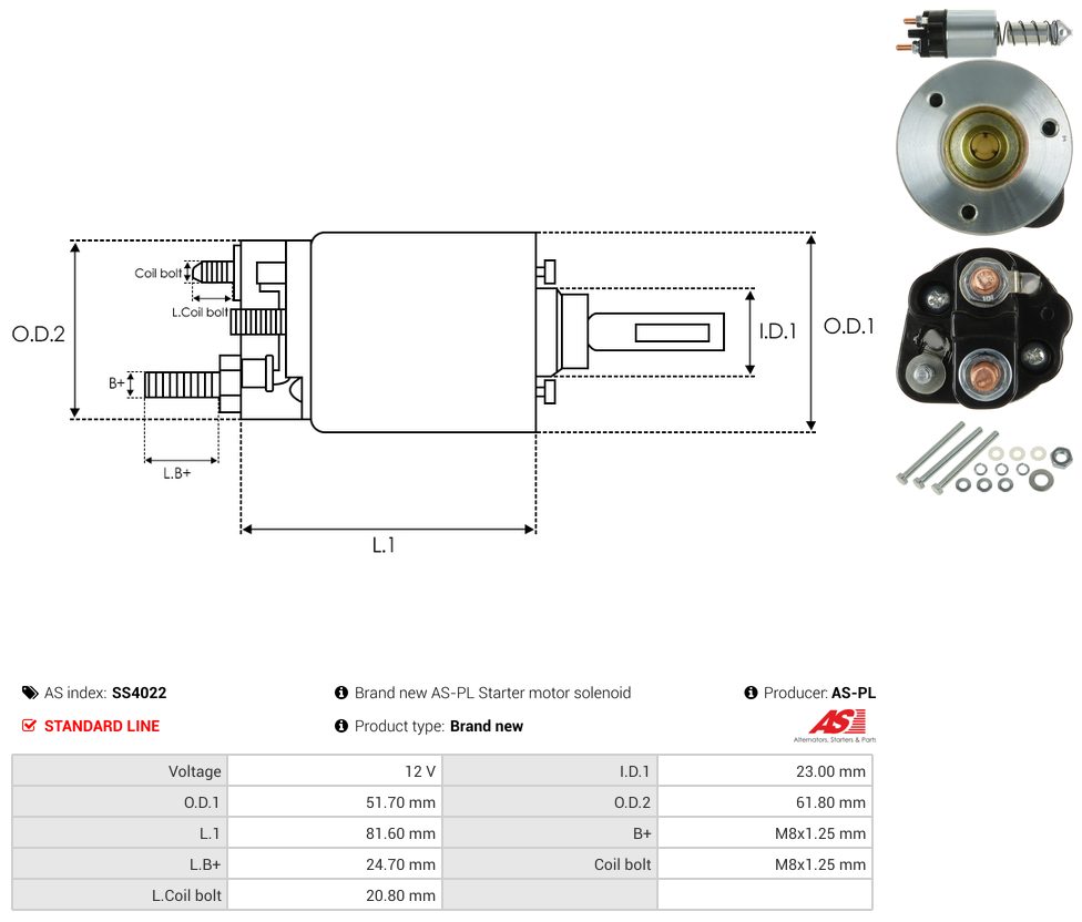 Starter motor solenoid switch