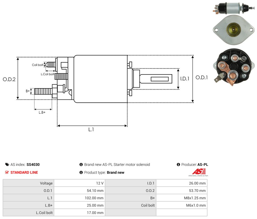 Starter motor solenoid switch