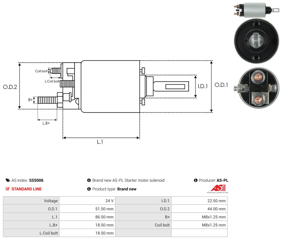 Starter motor solenoid switch
