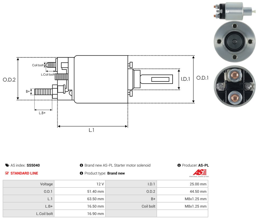 Starter motor solenoid switch
