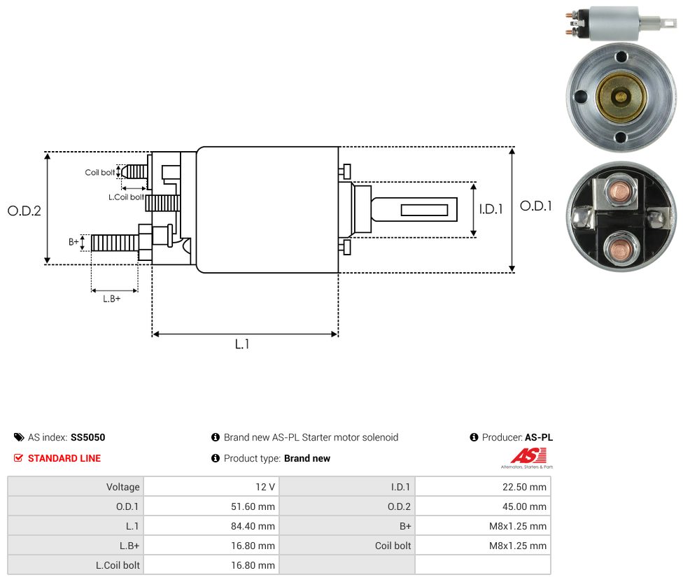 Starter motor solenoid switch