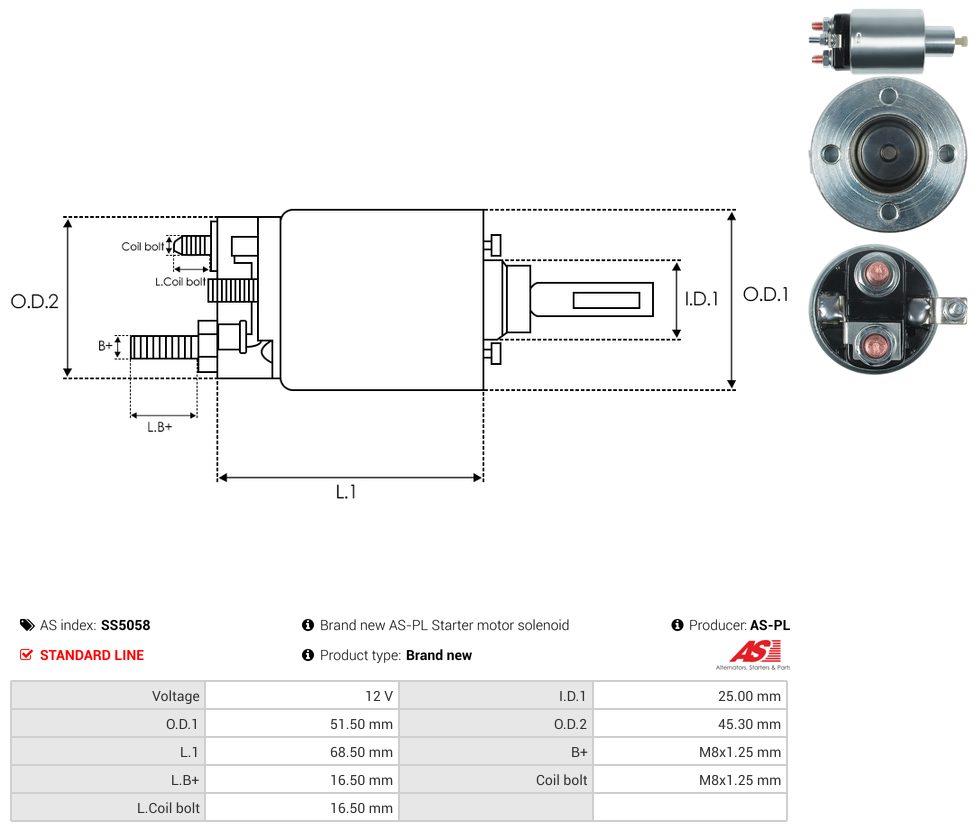 Starter motor solenoid switch