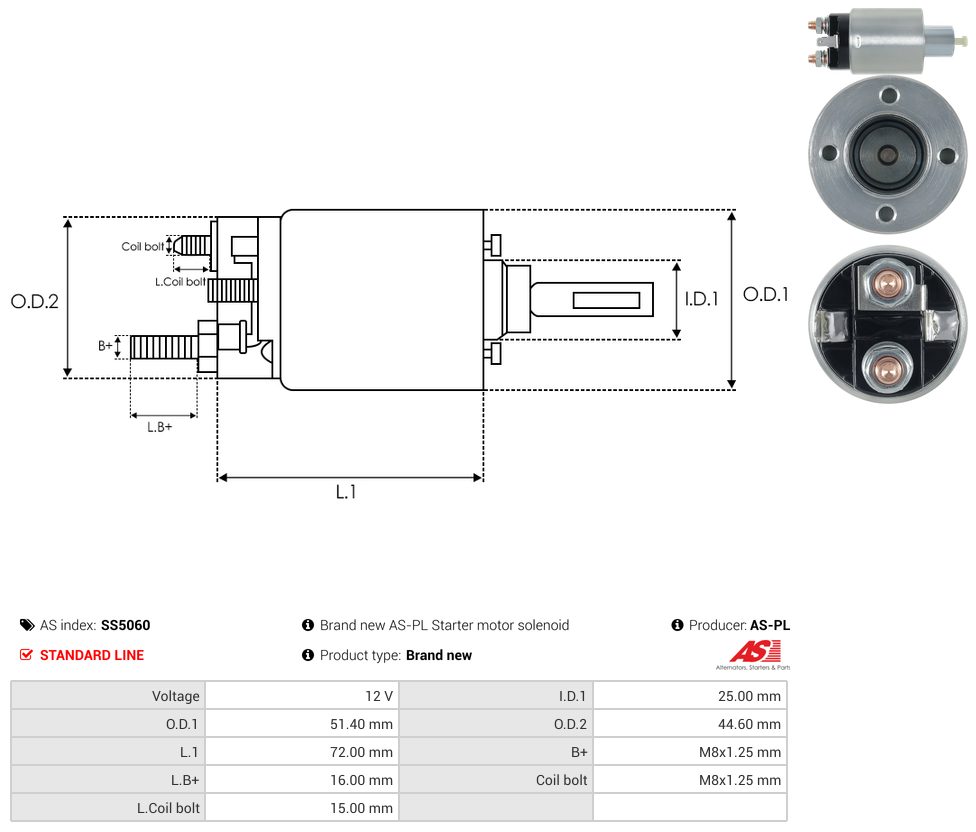 Starter motor solenoid switch