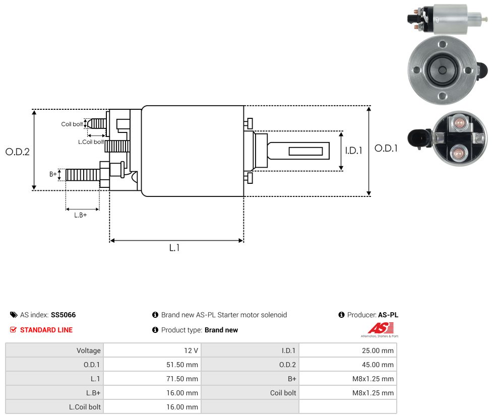 Starter motor solenoid switch