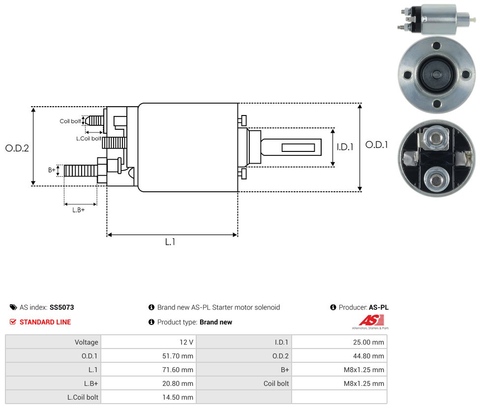Starter motor solenoid switch