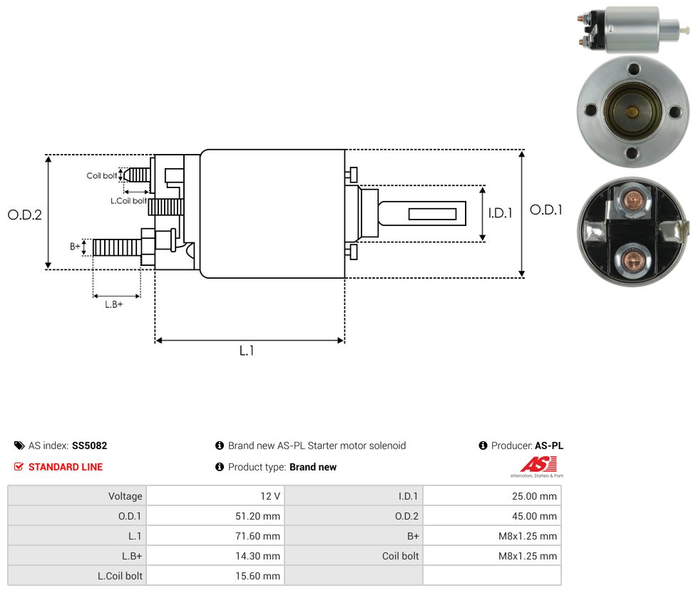 Starter motor solenoid switch