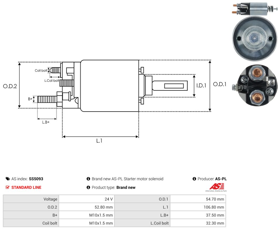 Starter motor solenoid switch