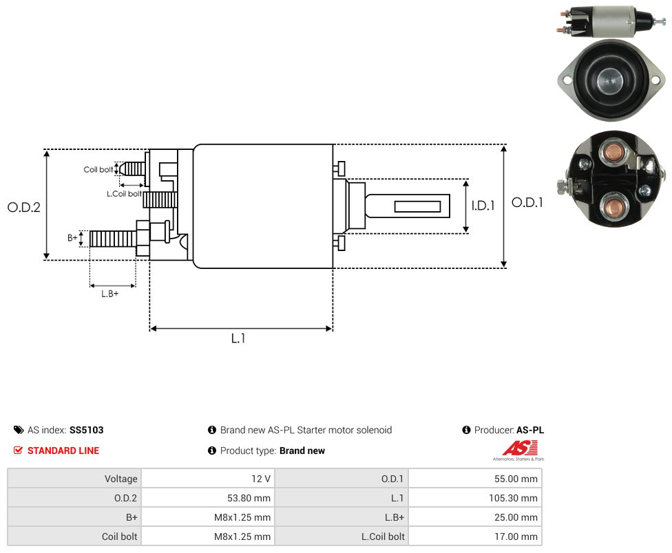 Starter motor solenoid switch