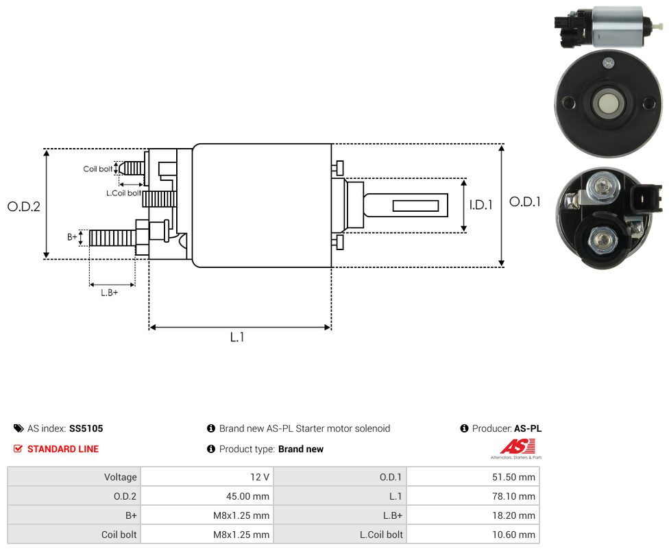 Starter motor solenoid switch