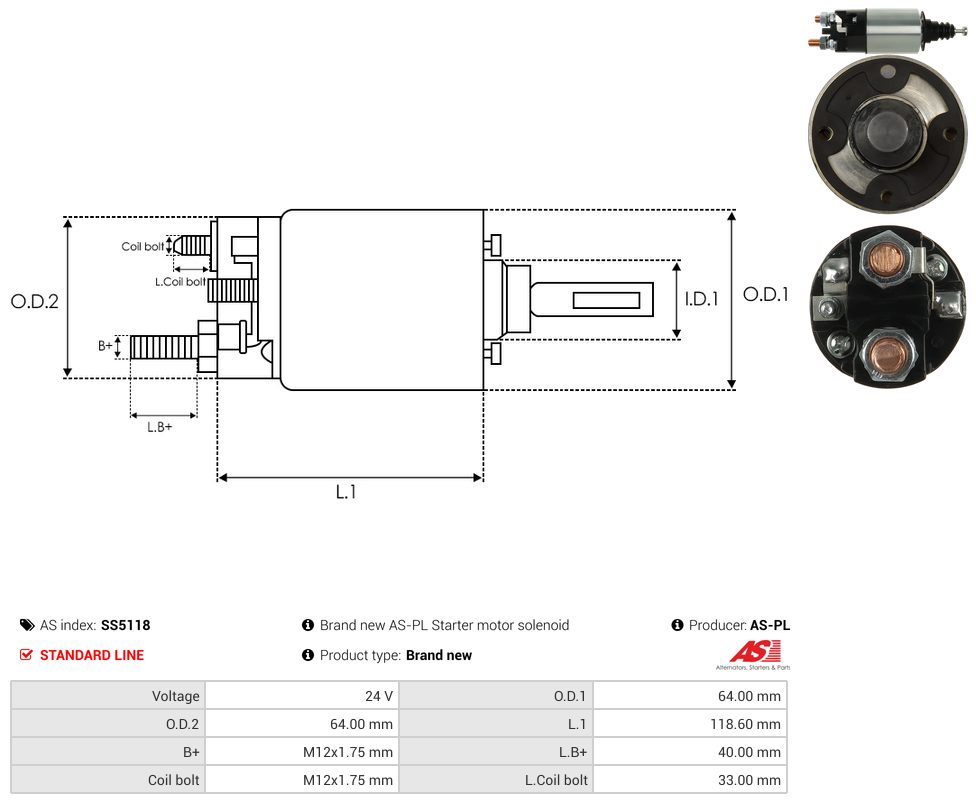 Starter motor solenoid switch