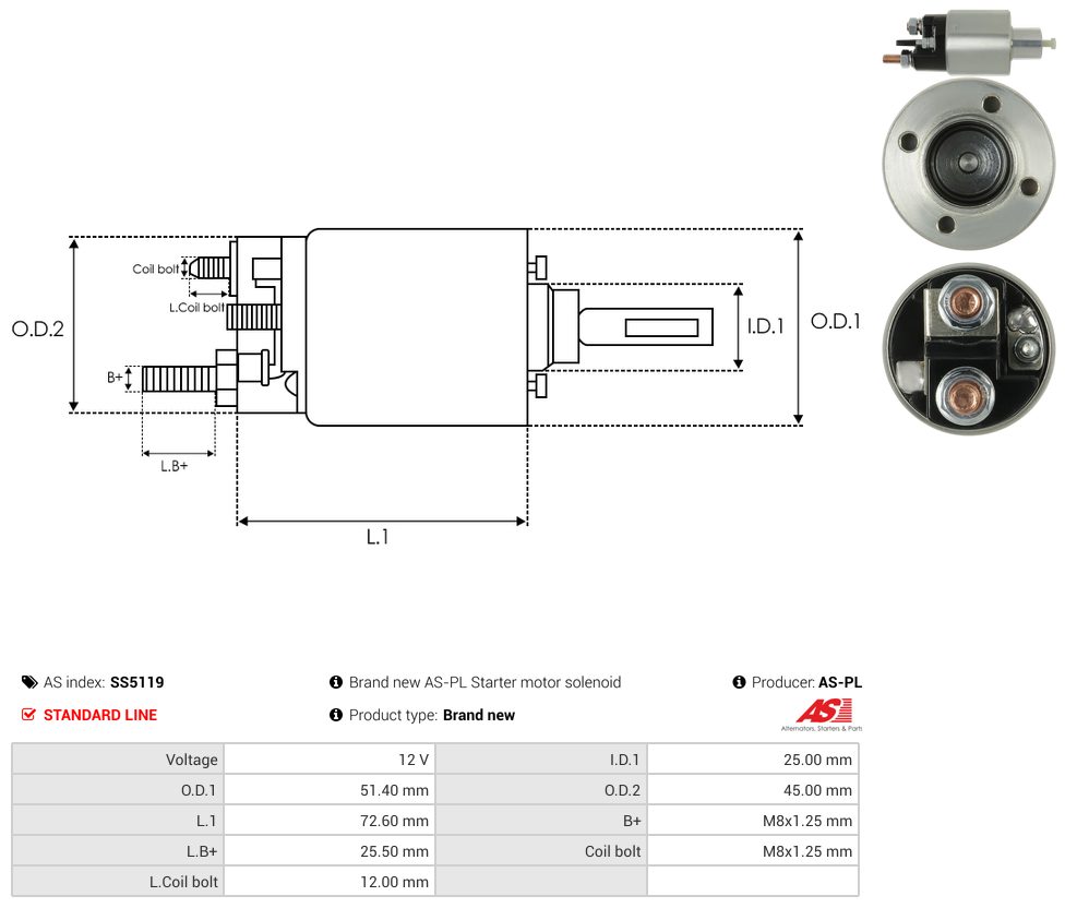 Starter motor solenoid switch