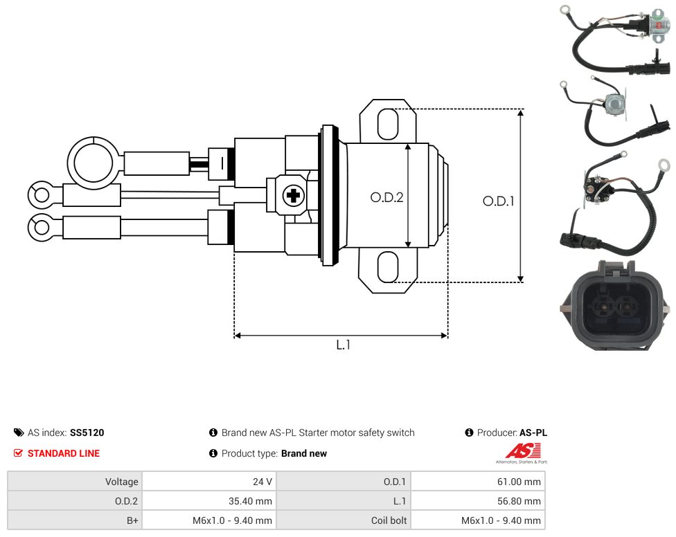 Starter motor relay