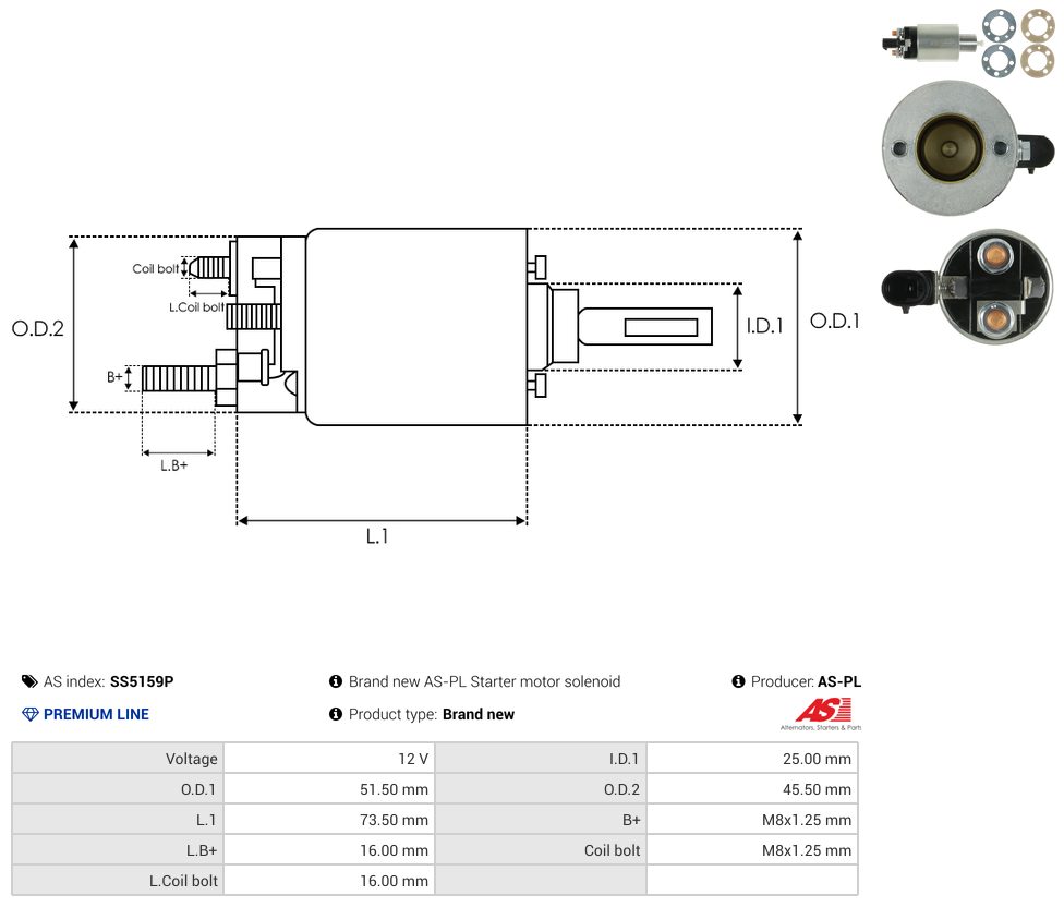 Starter motor solenoid switch