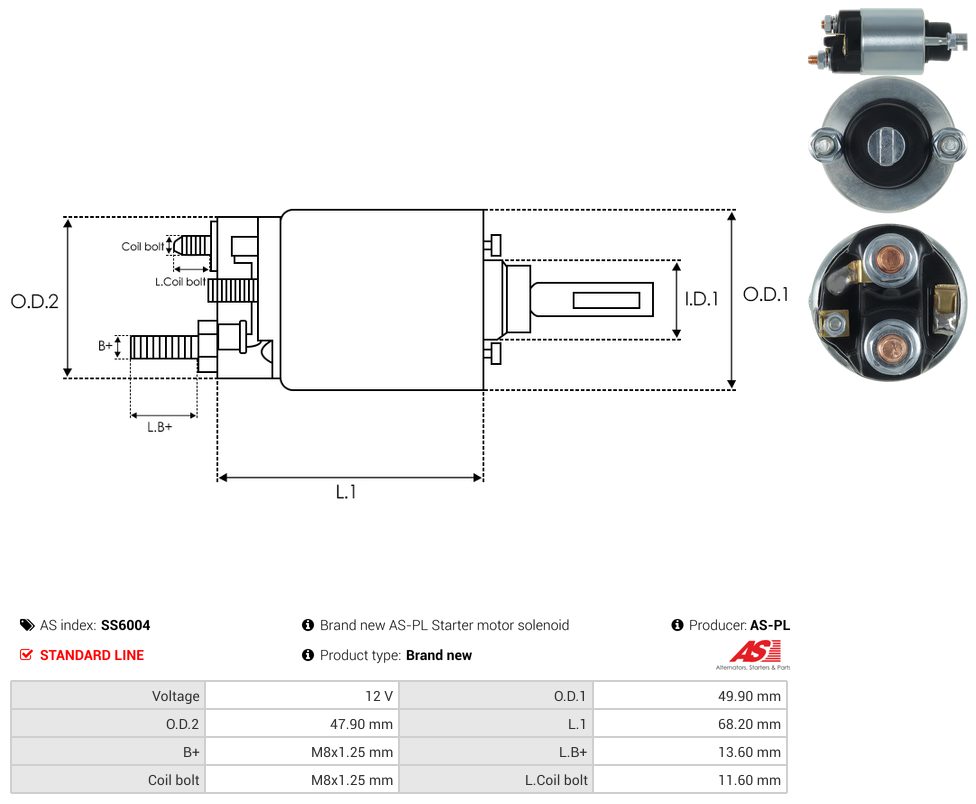 Starter motor solenoid switch