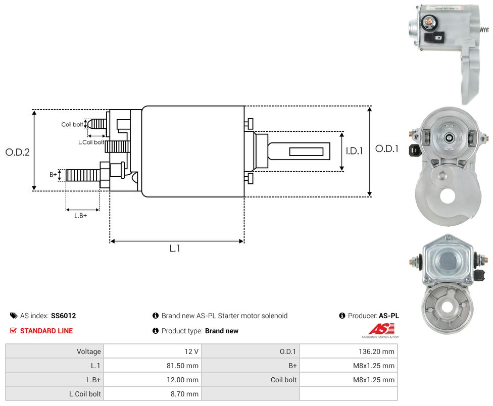 Starter motor solenoid switch