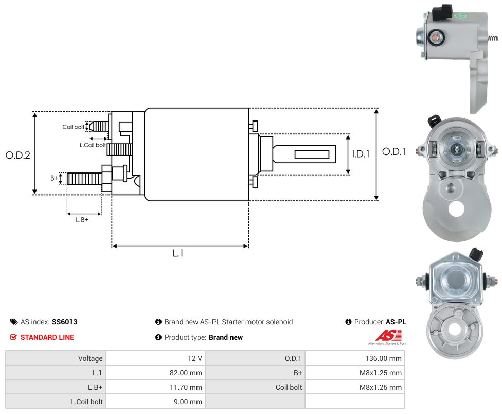 Starter motor solenoid switch