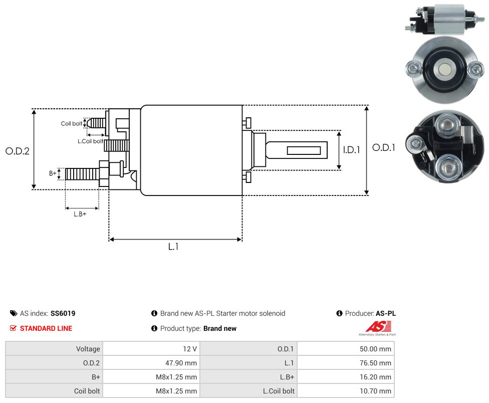 Starter motor solenoid switch