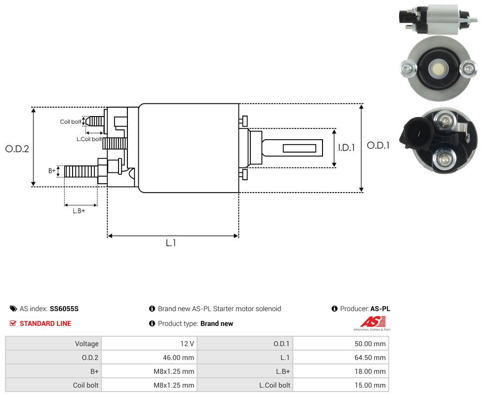 Starter motor solenoid switch
