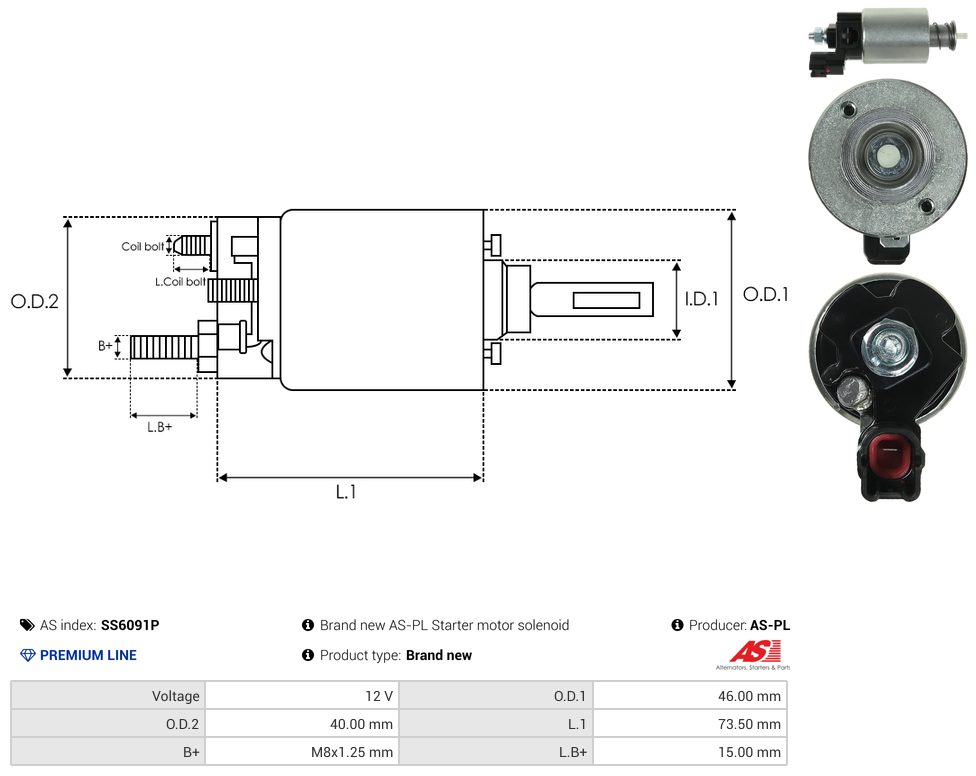 Starter motor solenoid switch
