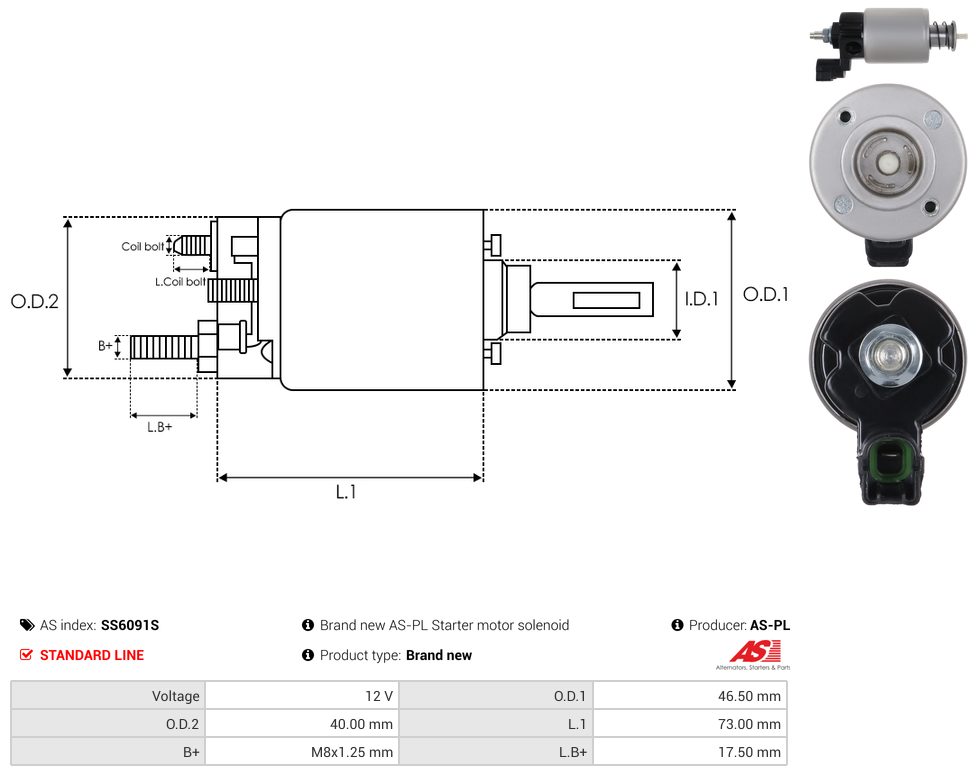 Starter motor solenoid switch