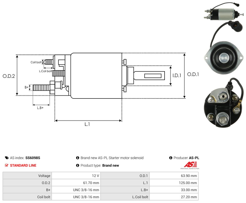 Starter motor solenoid switch