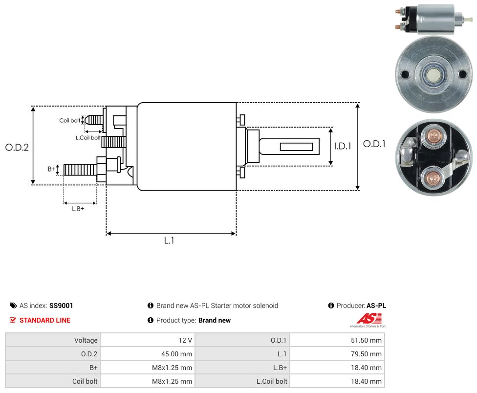 Starter motor solenoid switch