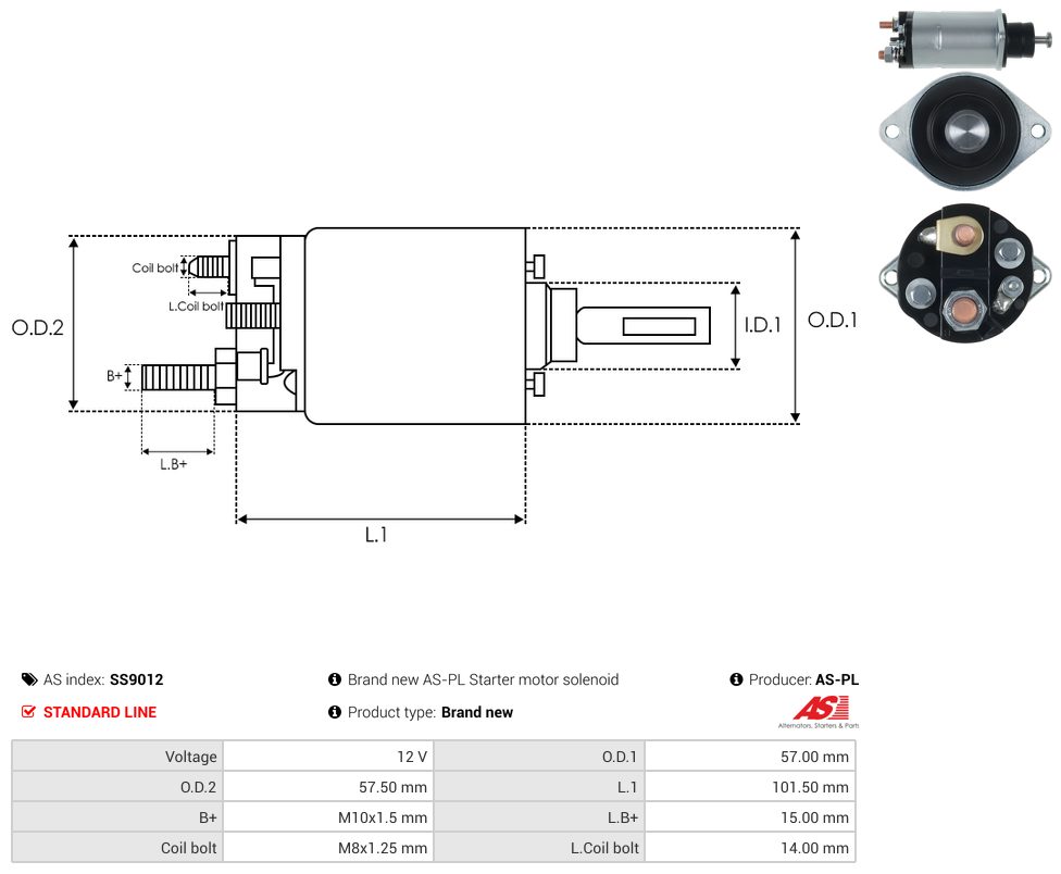 Starter motor solenoid switch