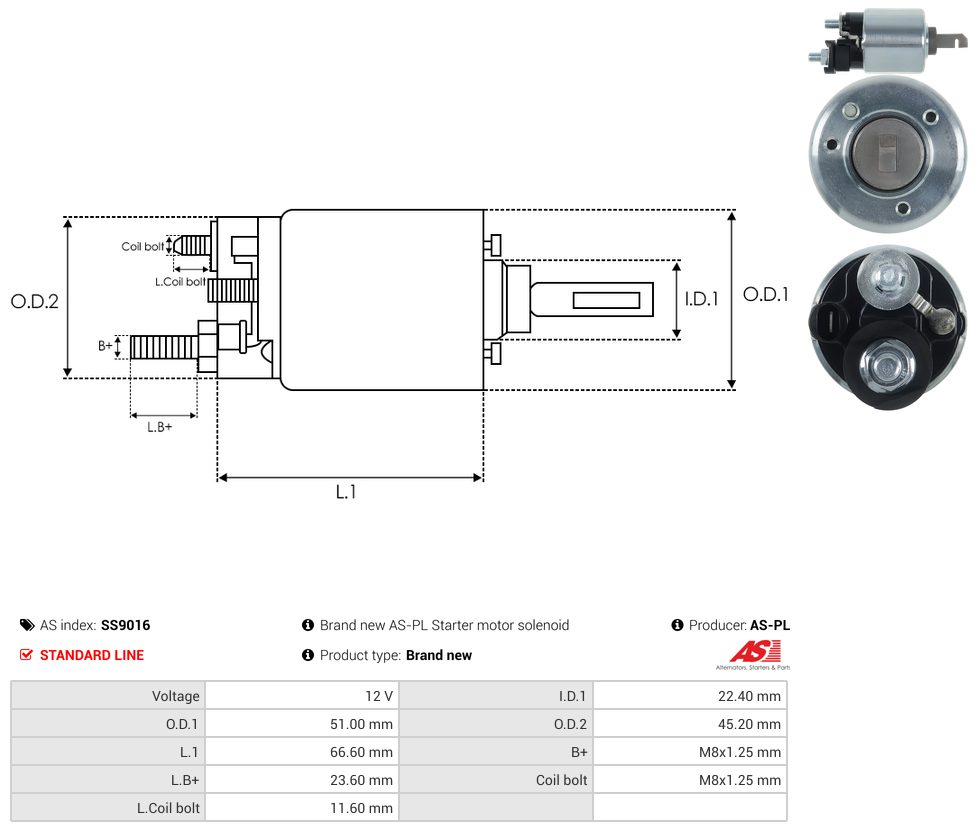 Starter motor solenoid switch