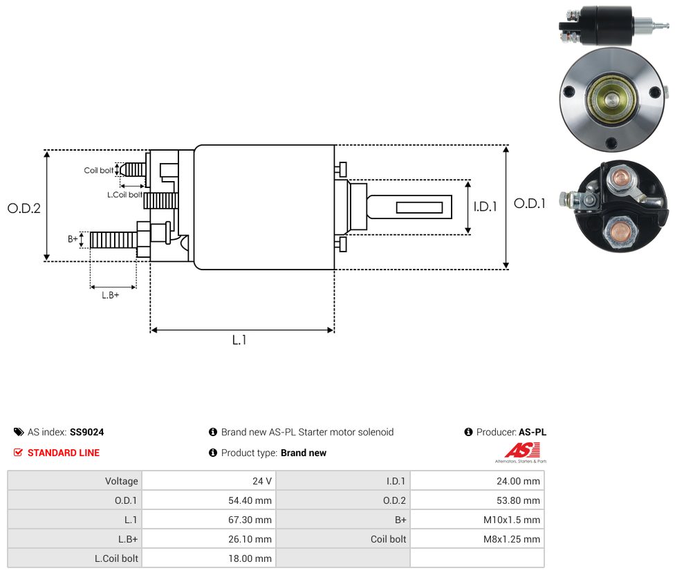Starter motor solenoid switch