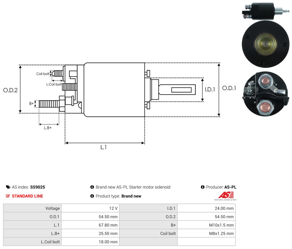 Starter motor solenoid switch
