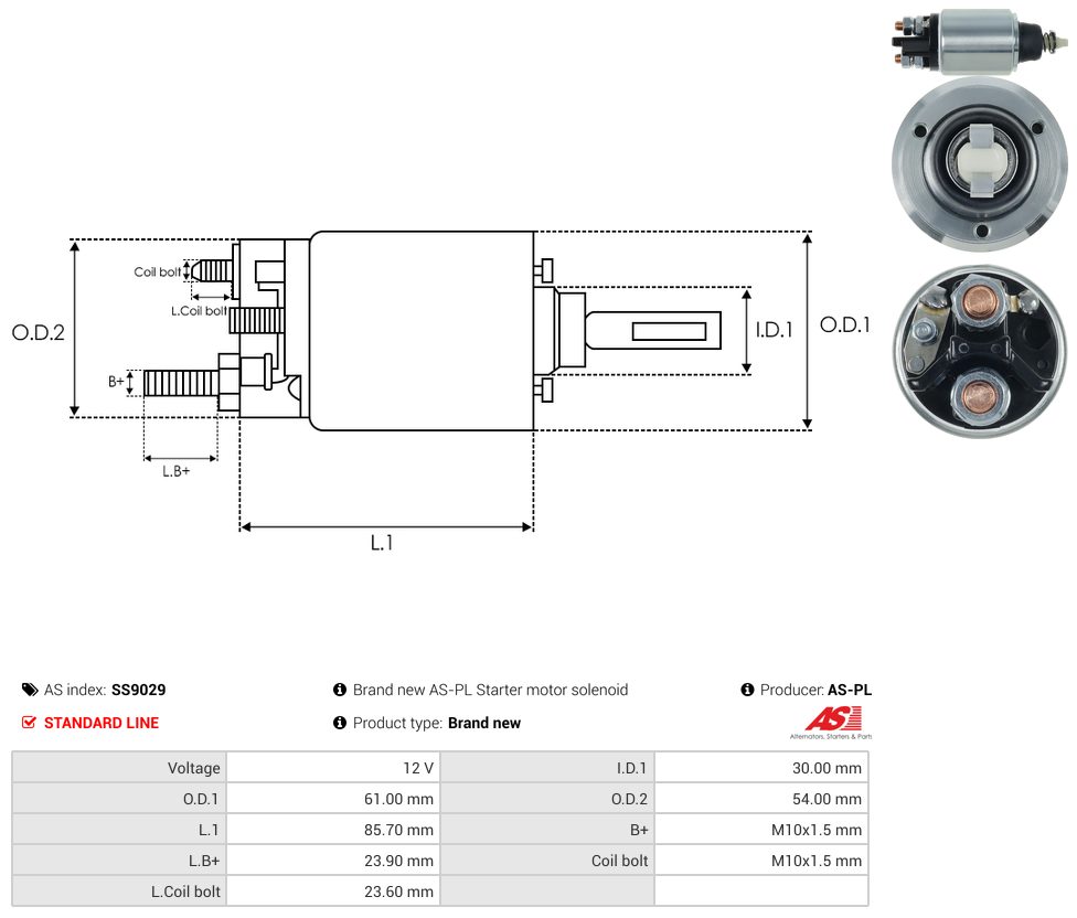Starter motor solenoid switch