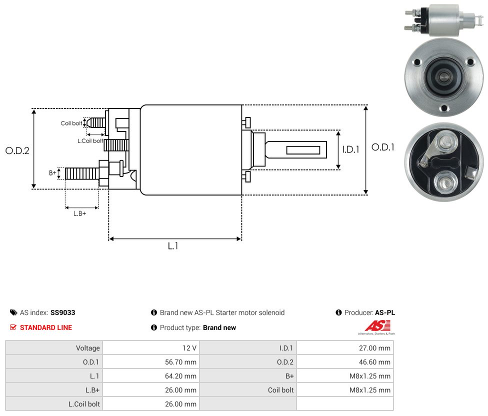 Starter motor solenoid switch