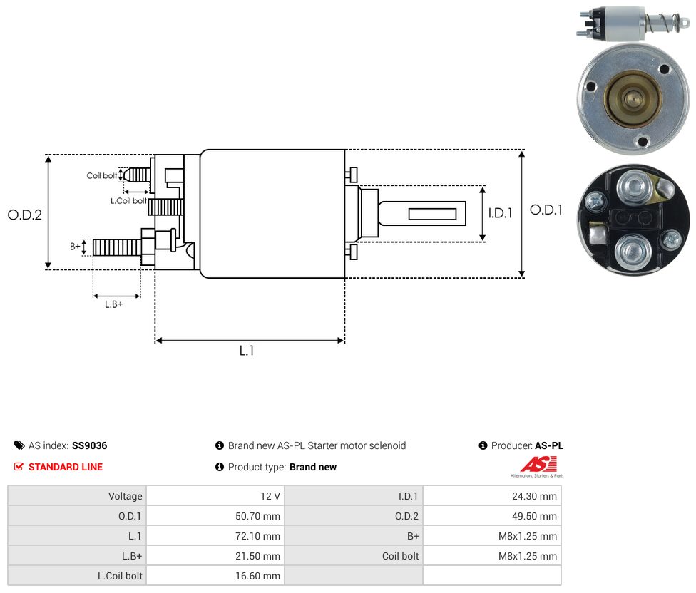Starter motor solenoid switch