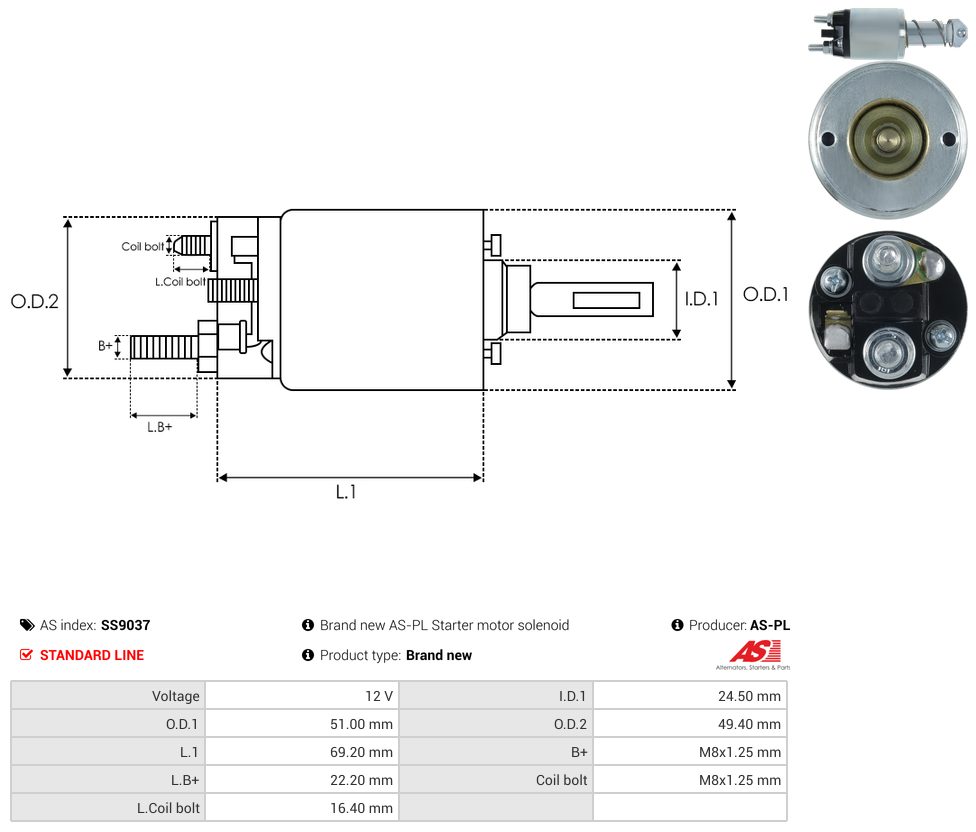 Starter motor solenoid switch