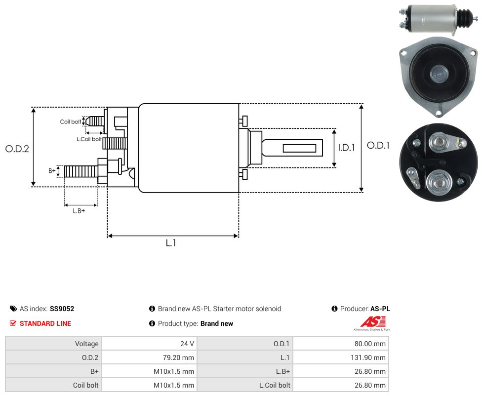 Starter motor solenoid switch