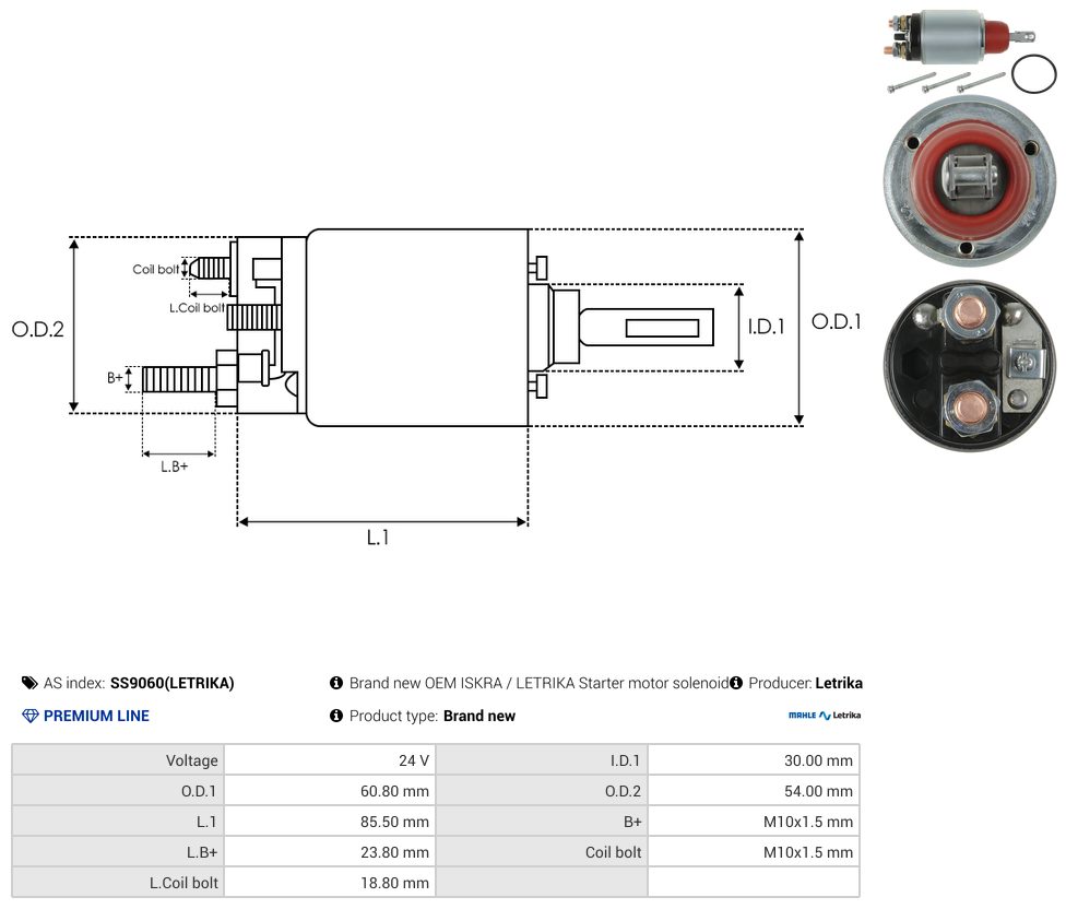 Starter motor solenoid switch
