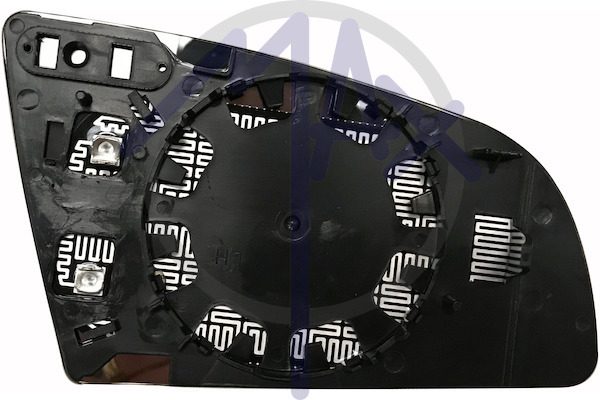 Left rear-view mirror glass, aspherical chrome, heated