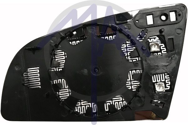 Right rear-view mirror glass, convex chrome, heated