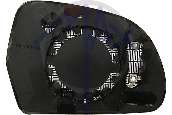 Left rear-view mirror glass, aspherical chrome, heated