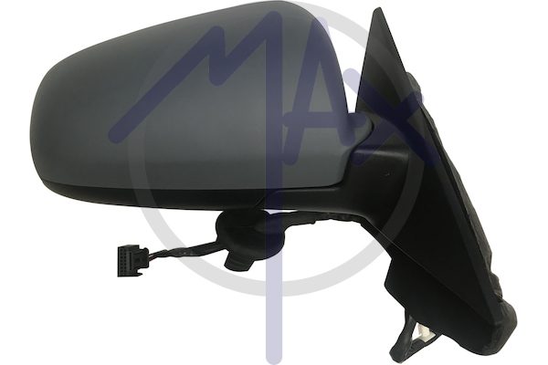 Specchietto retrovisore esterno destro, elettrico, calotta da verniciare, vetro convesso cromato riscaldato, 5 porte