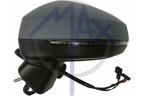Specchietto retrovisore esterno sinistro, elettrico, calotta da verniciare, con freccia, ripiegabile elettricamente, vetro asferico cromato riscaldato, 3/5 porte