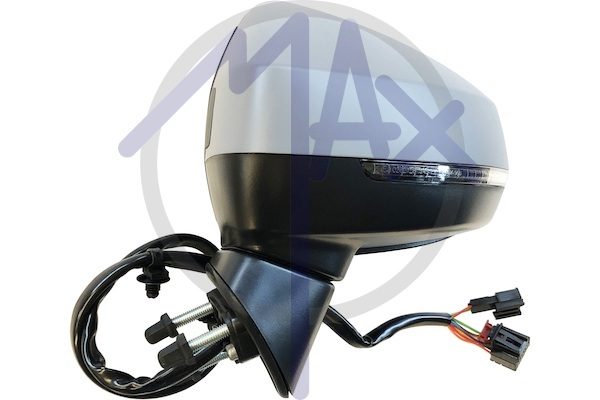 Specchietto retrovisore esterno sinistro, elettrico, calotta da verniciare, con freccia, con Side Assist (angolo cieco), vetro asferico cromato riscaldato, 3/5 porte, 8 pin