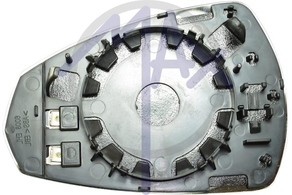 Vetro specchietto retrovisore destro, asferico cromato riscaldato, 3/5 porte
