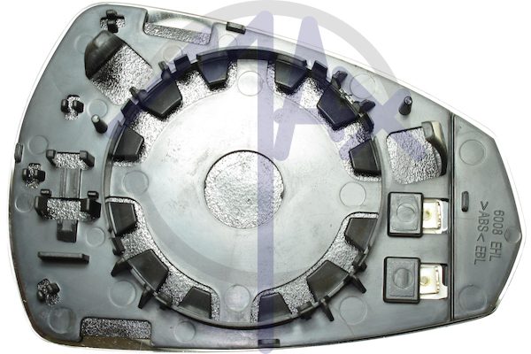 Vetro specchietto retrovisore destro, convesso cromato riscaldato, 3/5 porte