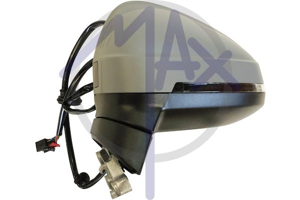 Specchietto retrovisore esterno sinistro, elettrico, calotta da verniciare, con freccia, con Side Assist (angolo cieco), vetro asferico cromato riscaldato, 8 pin